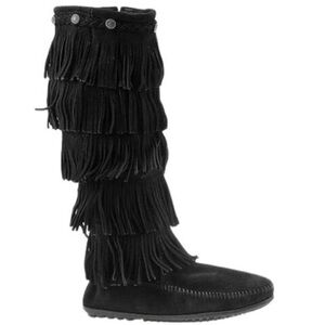 Women's Suede 5-Layer Fringe Boots
